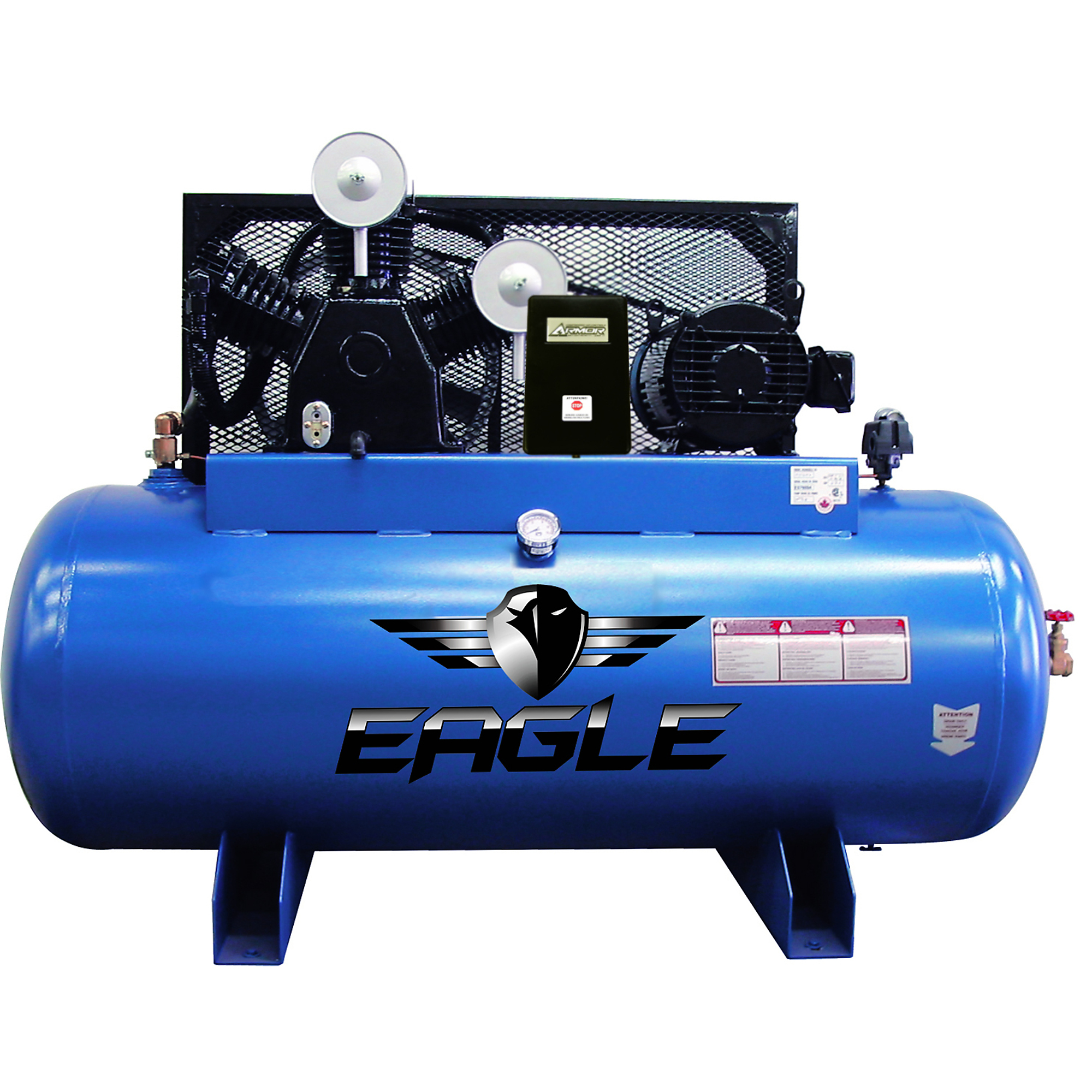 EAGLE, 120 Gallon 45 CFM Air Compressor, Horsepower 15 HP, Air Tank Size 120 Gal, Model# 153120H2-MS230